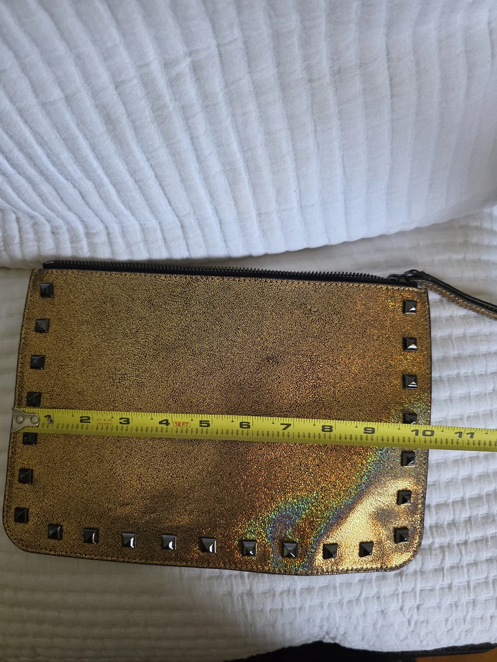Rebecca Minkoff Iridescent Gold Studded Wristlet